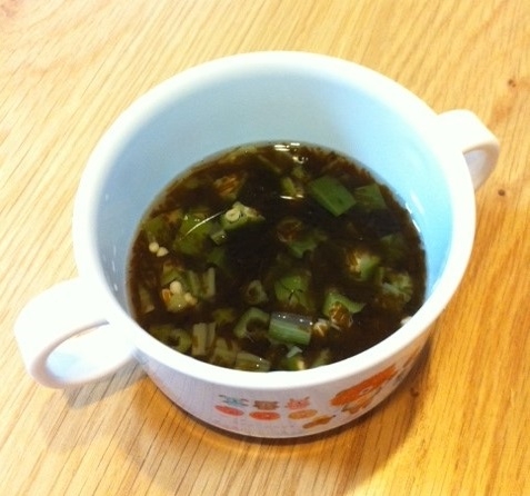 離乳食完了期 オクラともずくの吸い物 レシピ 作り方 By も る す け 楽天レシピ