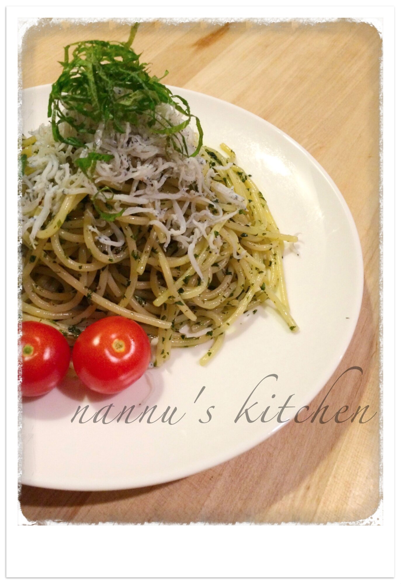 和風ジェノベーゼ しそ香るしらすパスタ レシピ 作り方 By Nannu S Kitchen 楽天レシピ