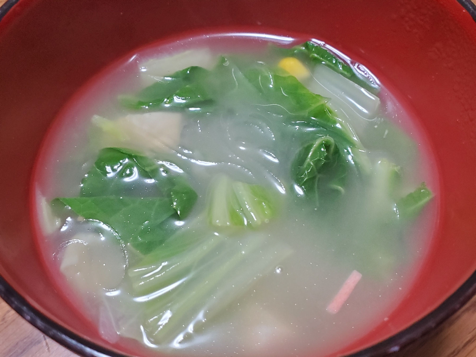 白菜入り春雨スープ