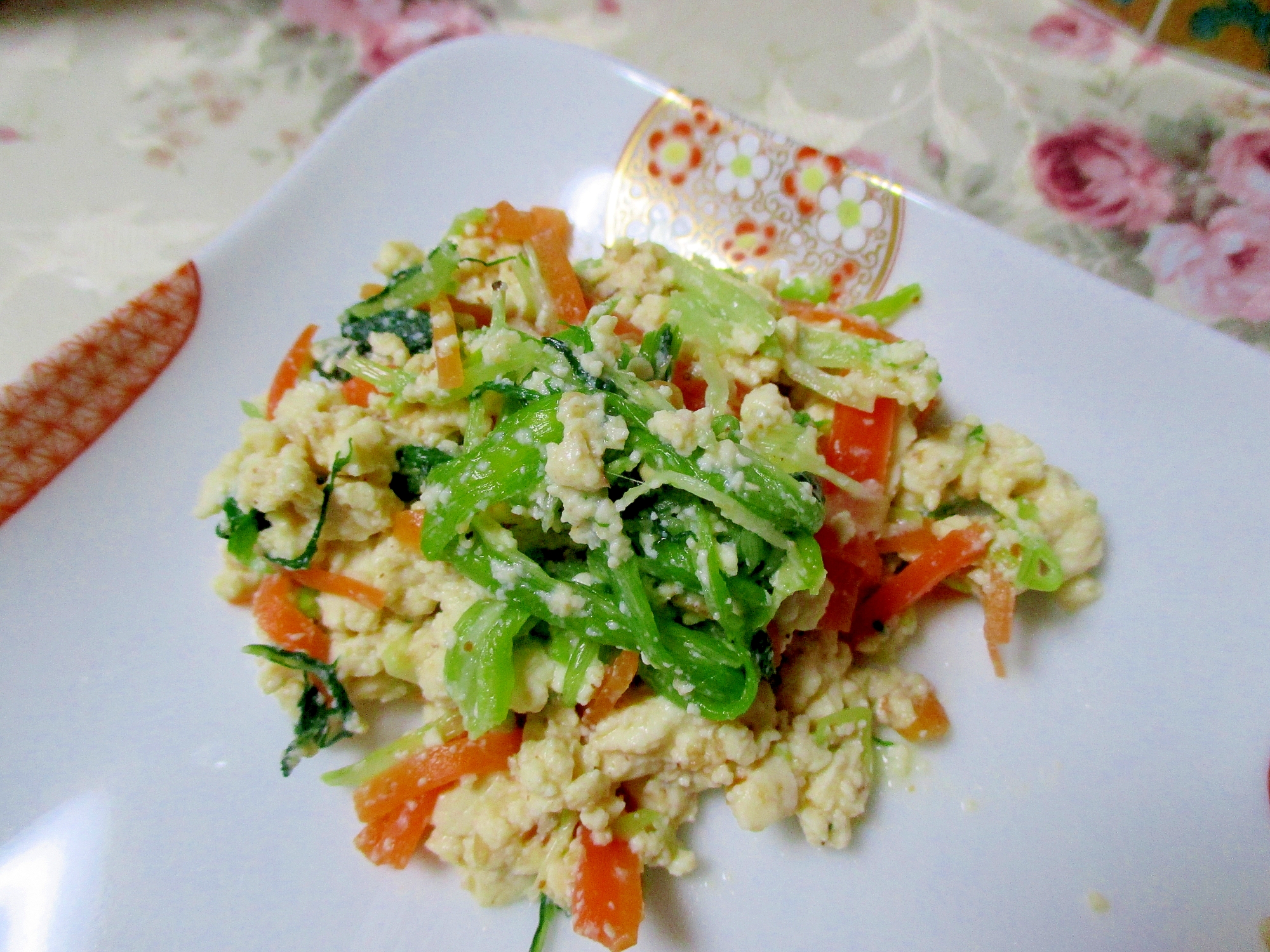 小松菜と水菜の白和え