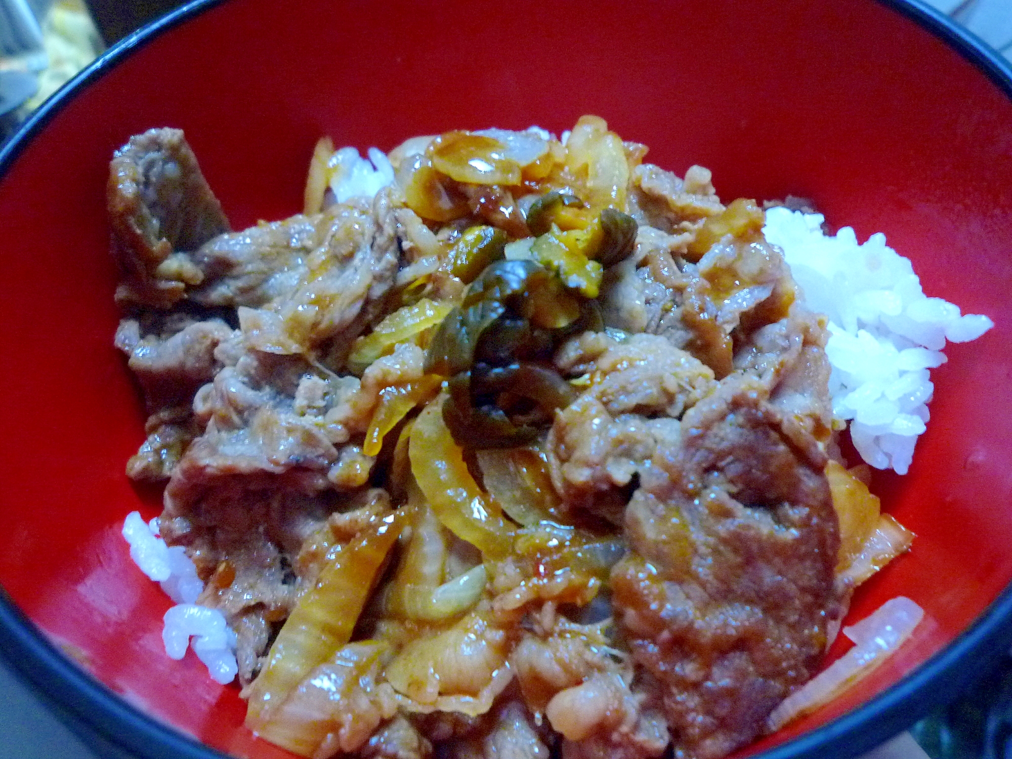 焼き肉のたれで簡単牛丼