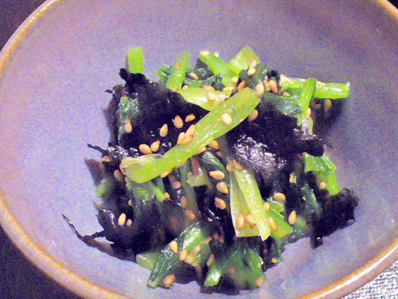 給食メニュー☆海苔が香る小松菜の磯香（いそか）和え