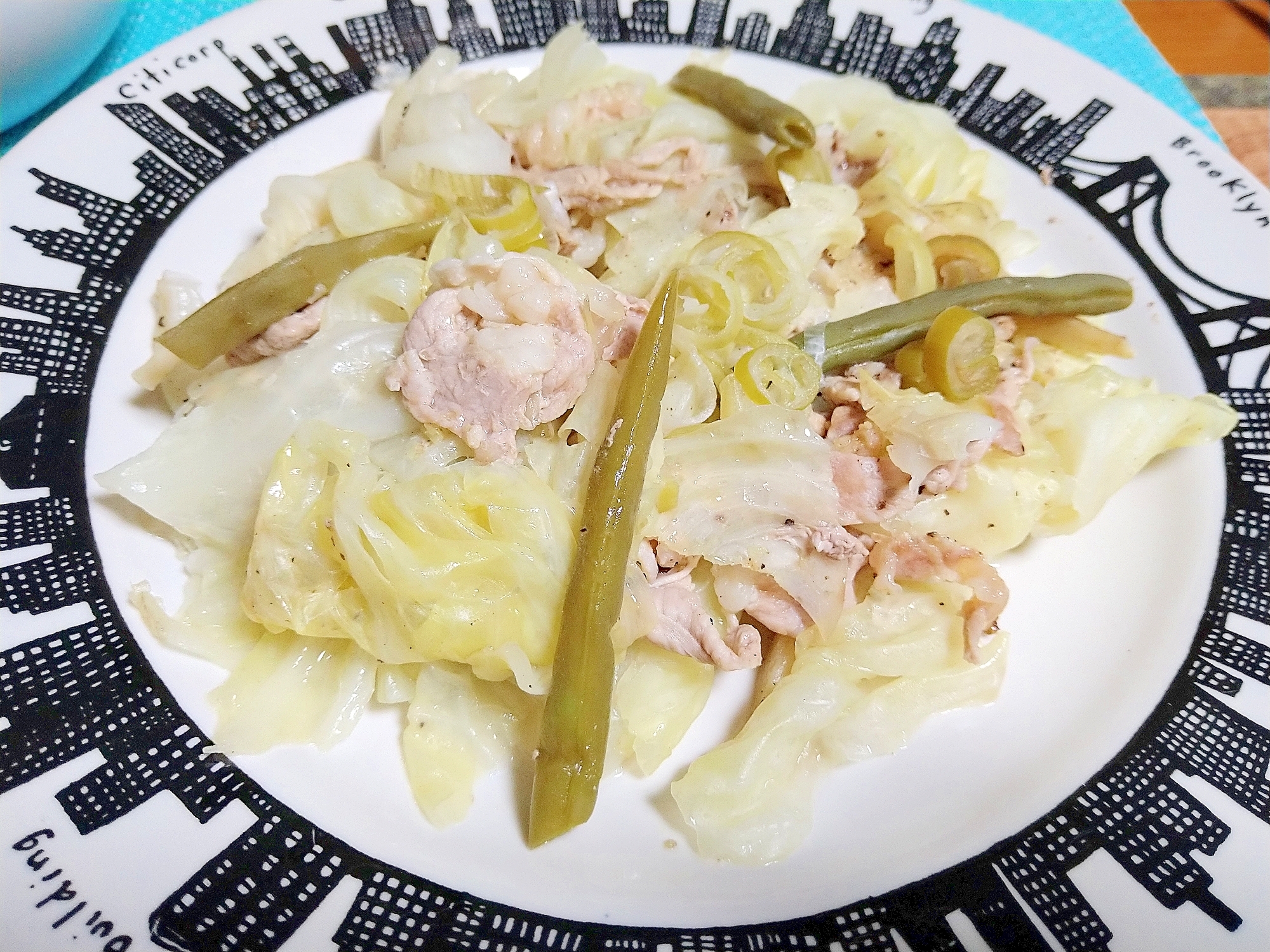 ぬか漬け豚と野菜の蒸し物