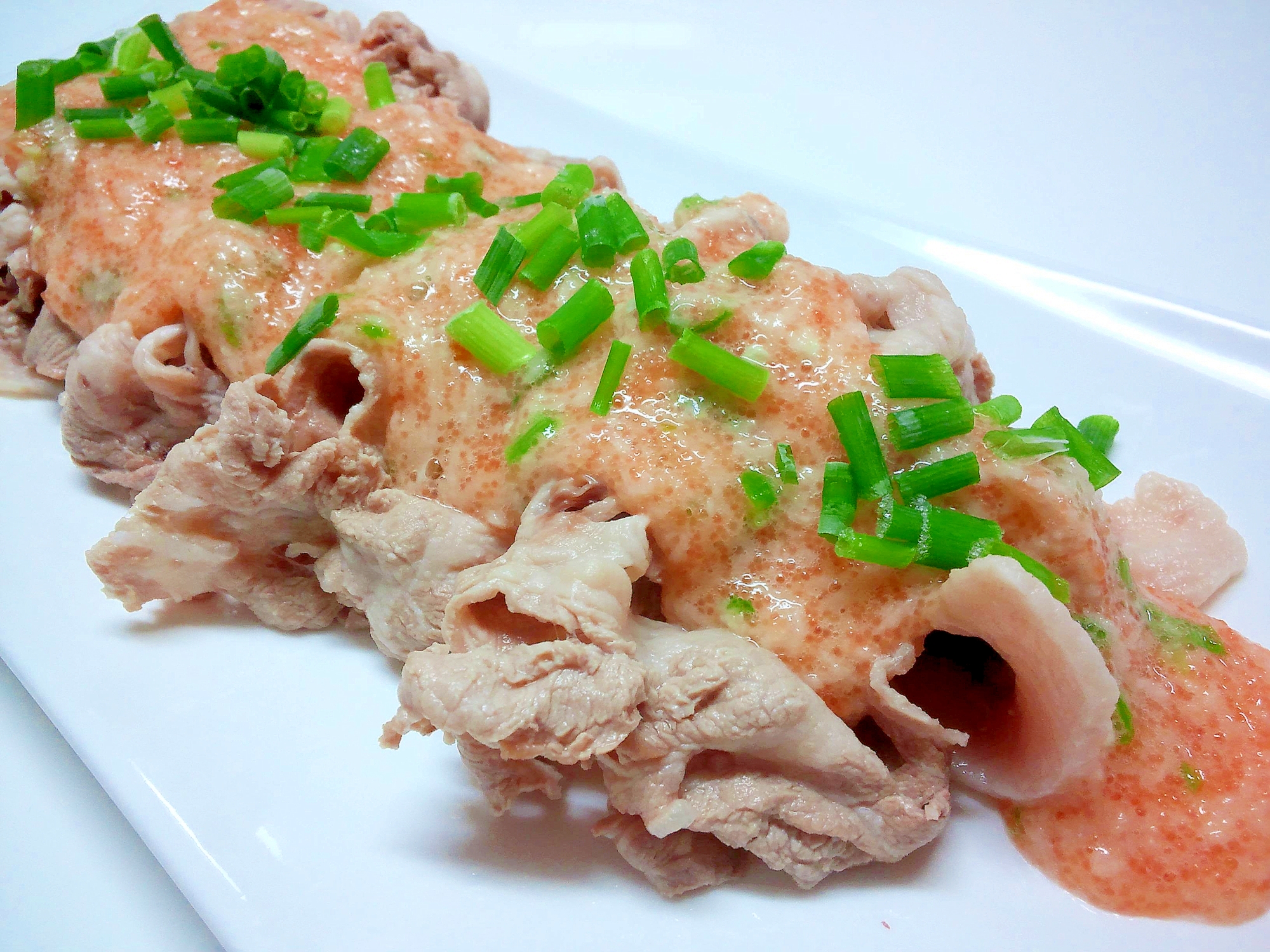 豚しゃぶ 元気 ネバネバたらこソース レシピ 作り方 By しゅうくりいむ 楽天レシピ