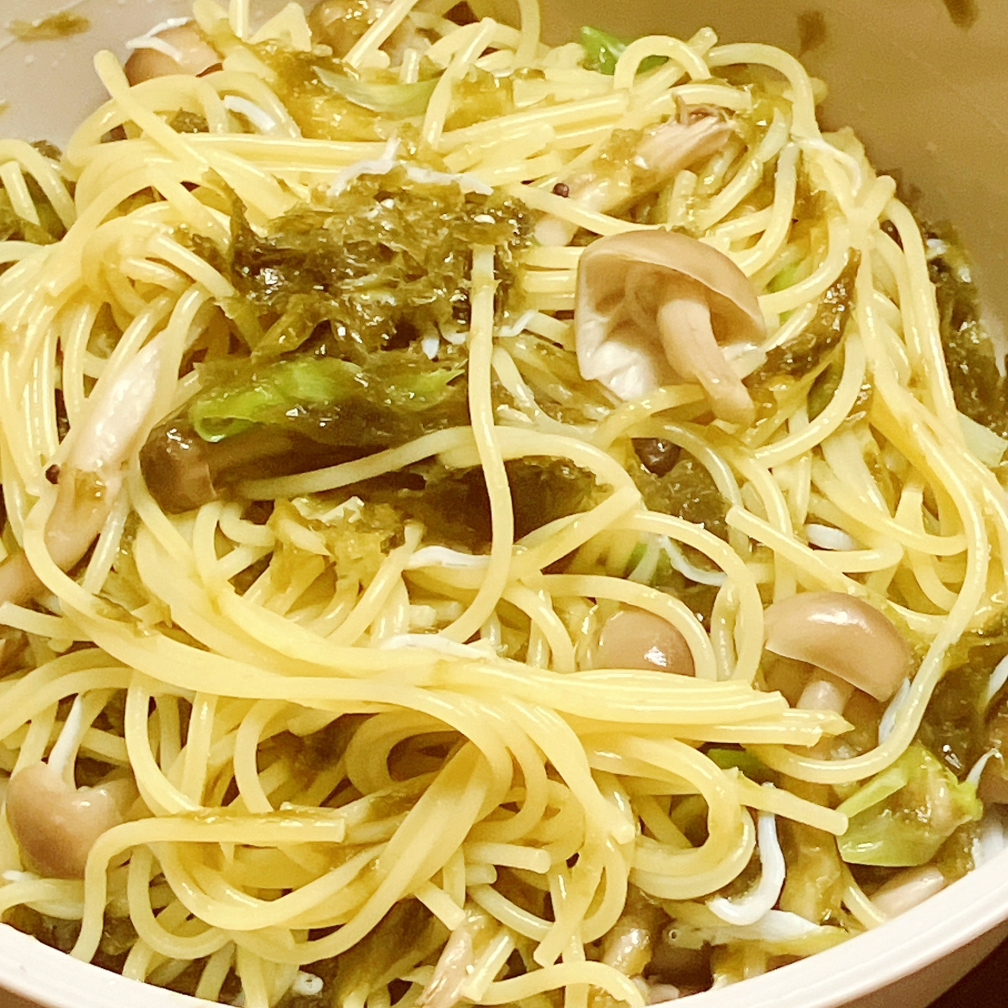 レンジで作る！あおさとしらすのパスタ