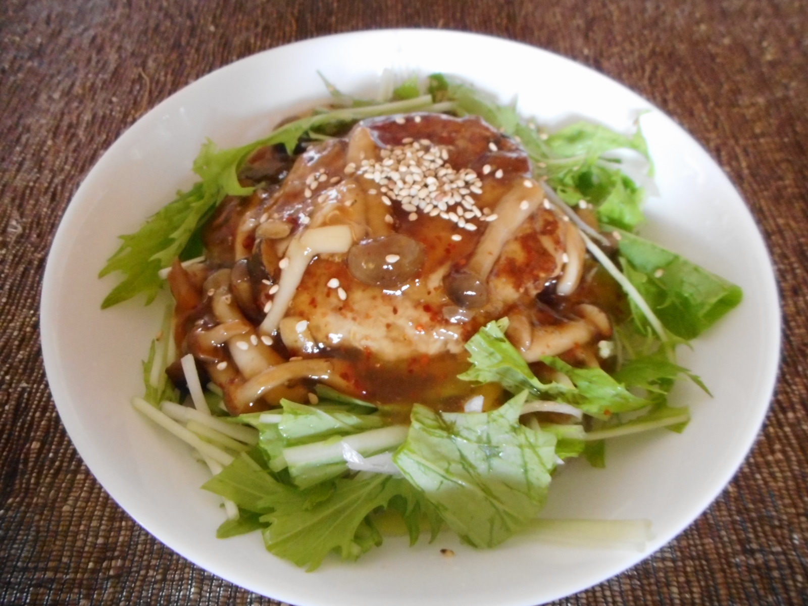 しめじのあんかけハンバーグ丼