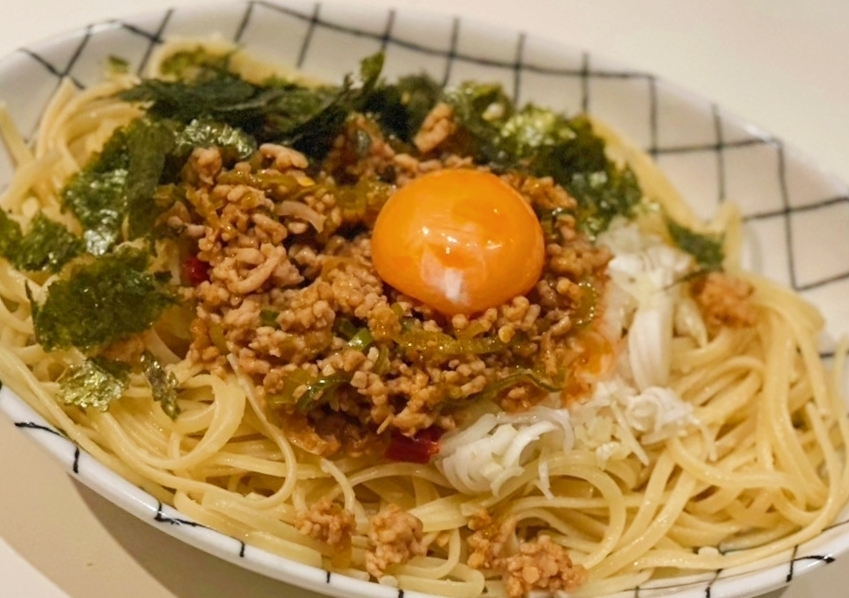 パスタアレンジ！まぜそば風スタミナパスタ