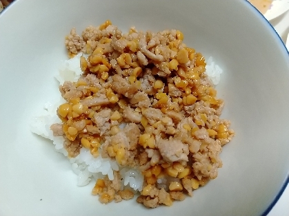 納豆とひき肉炒め