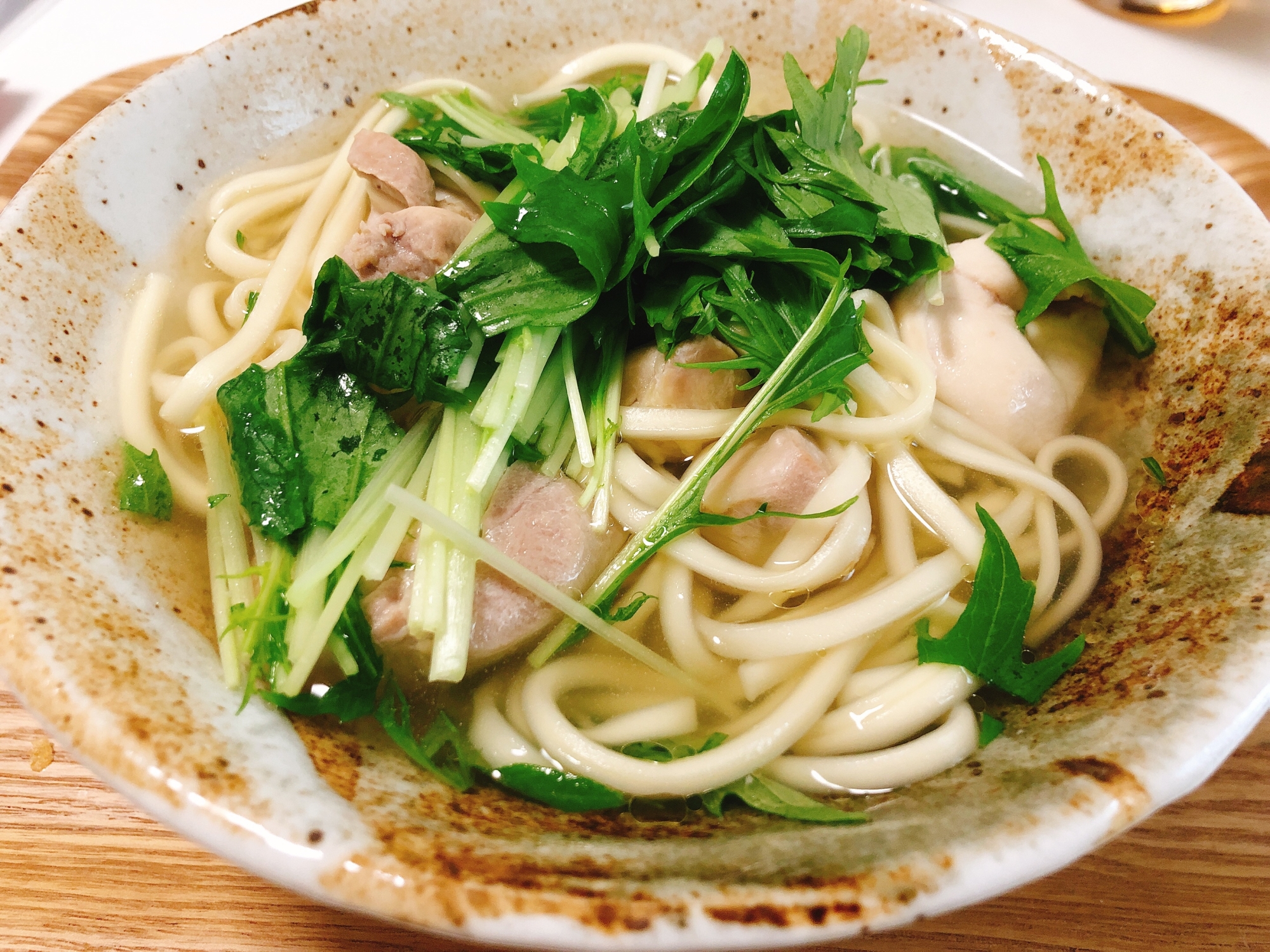 水菜と鶏もも肉のあっさりうどん