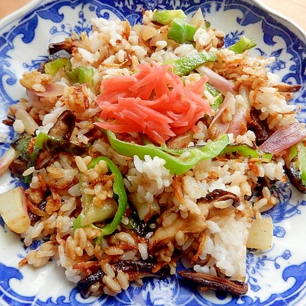 ６分！？焼き肉のタレ１つで❤椎茸（代用可）の炒飯♪