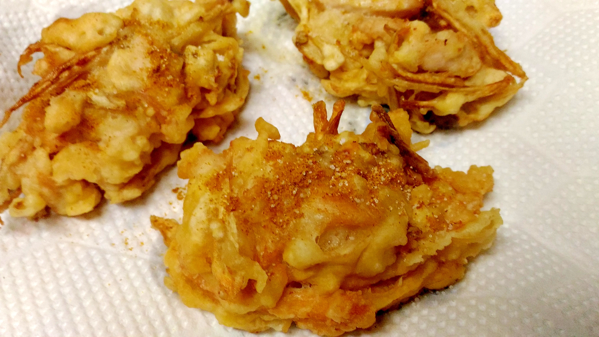 鶏と牛蒡の天ぷら　カレー風味