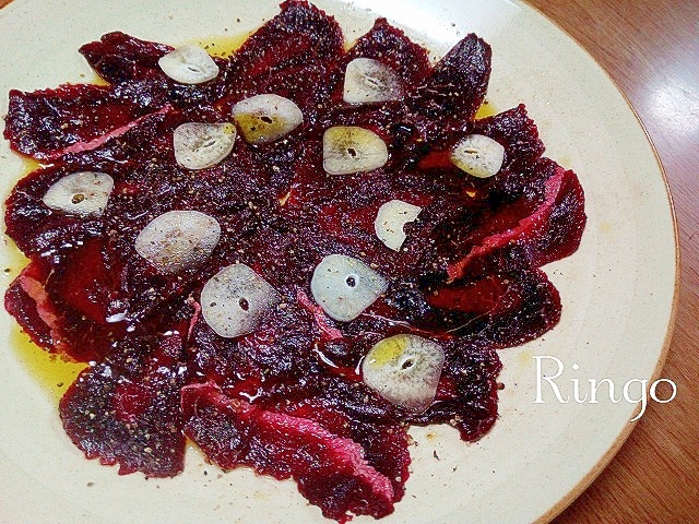 簡単*クジラ肉のカルパッチョ