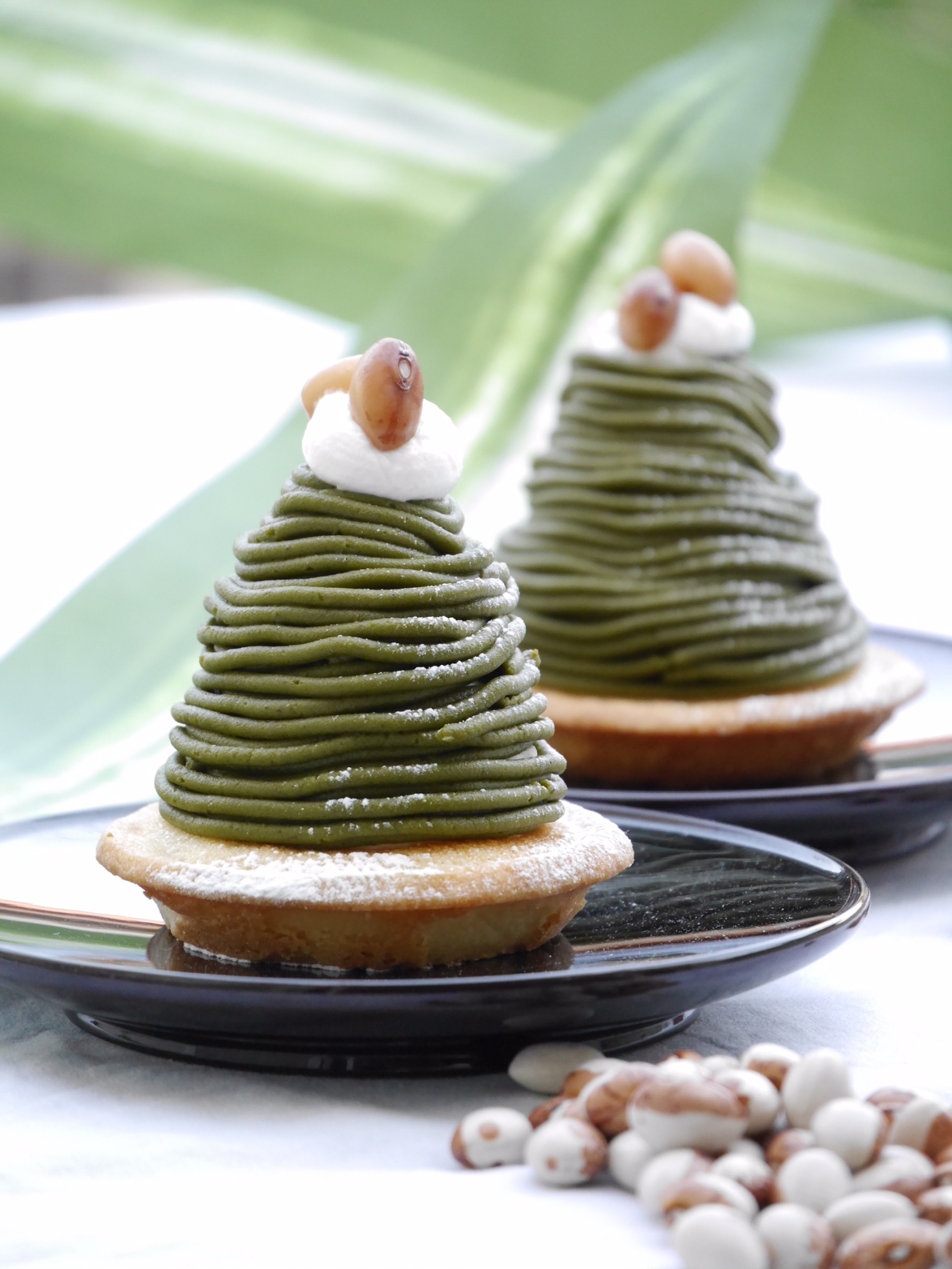 抹茶と豆の和風モンブランケーキ