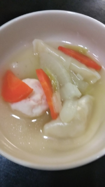 チンゲン菜の餃子スープ