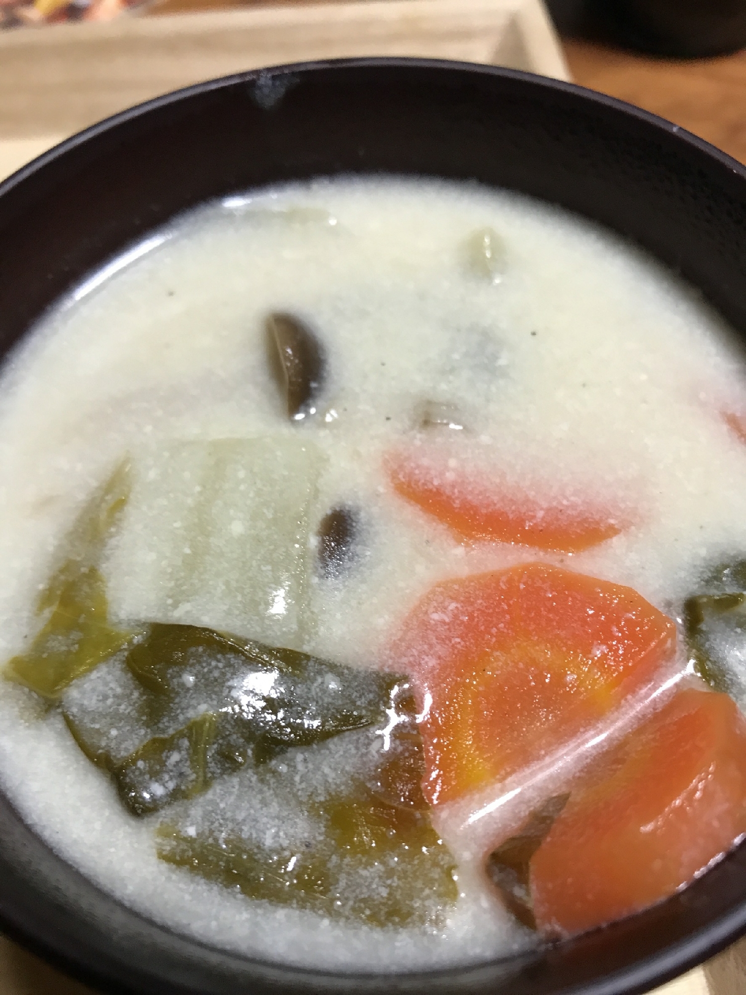 人参と白菜の豆乳スープ