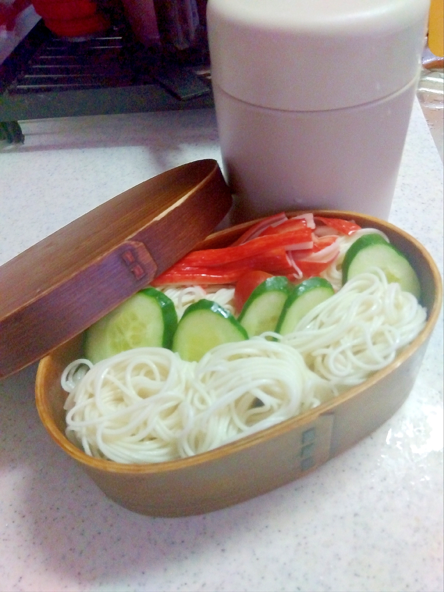 夏場はこれ！速攻でできる！そうめん弁当