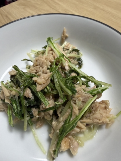 水菜とツナの簡単和風炒め