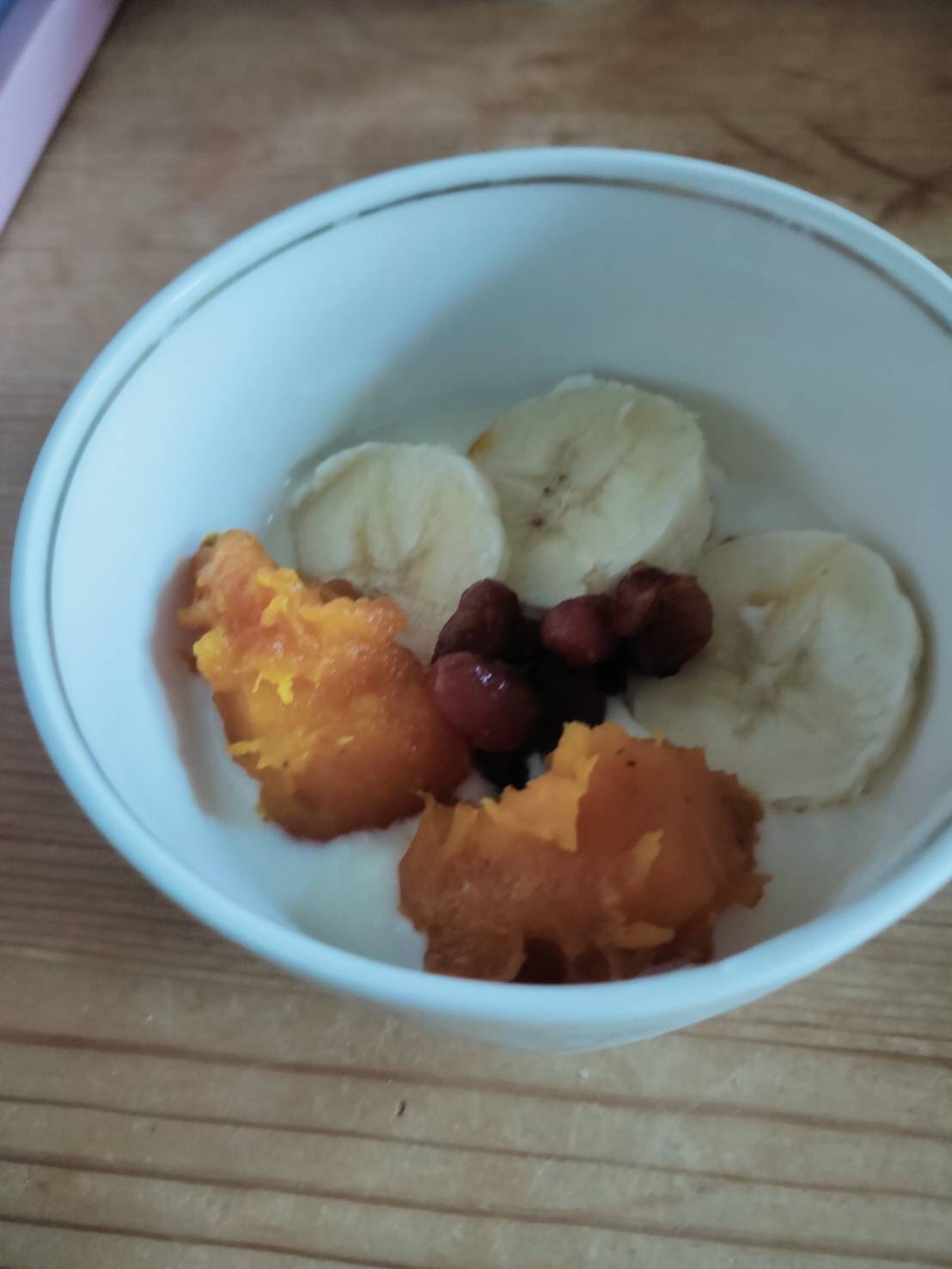 かぼちゃ小豆バナナヨーグルト♪