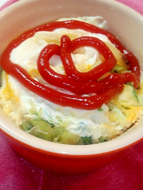 ケチャップで美味しく☆水菜と野菜の簡単ココット