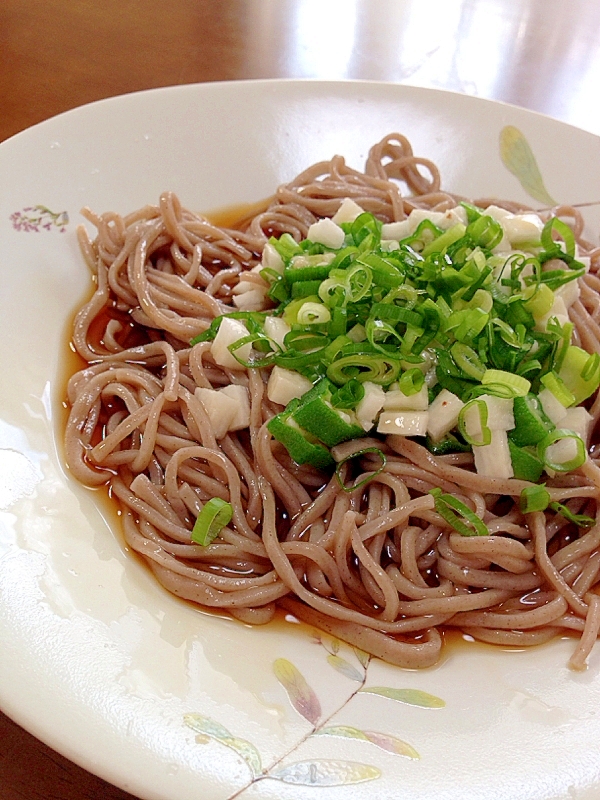 山芋とオクラの冷そば