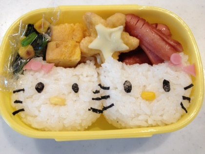 キティちゃん弁当！簡単キャラ弁