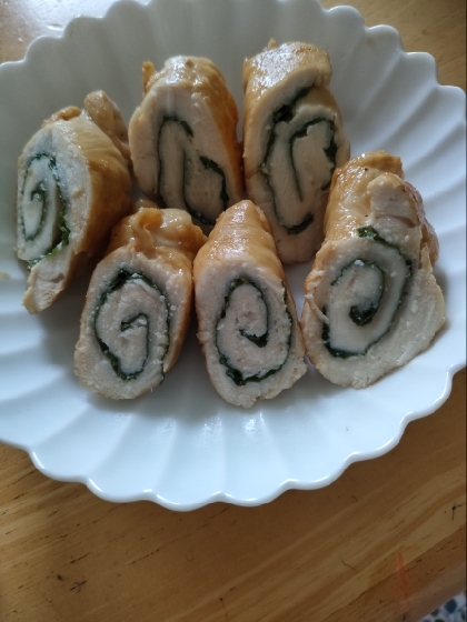 大葉入りササミ照り焼き