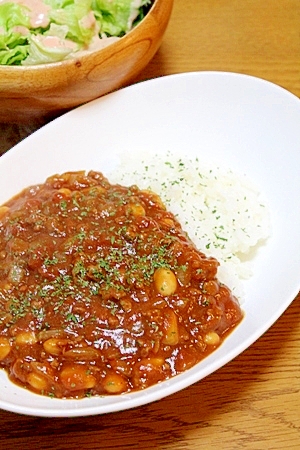 超簡単 ひき肉と大豆のトマトカレー レシピ 作り方 By プチなすび 楽天レシピ