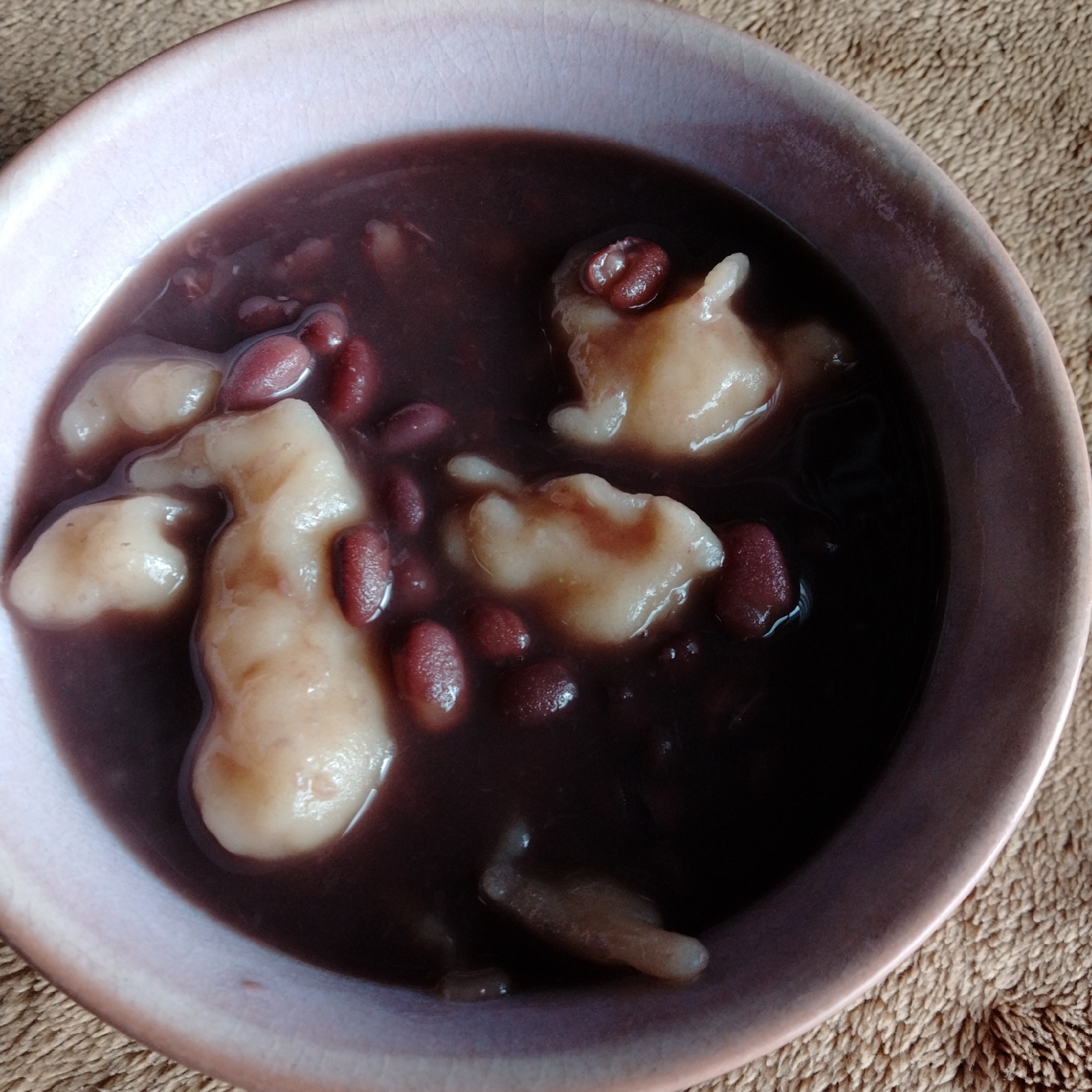 圧力鍋の簡単小豆で小麦粉だんごしるこ