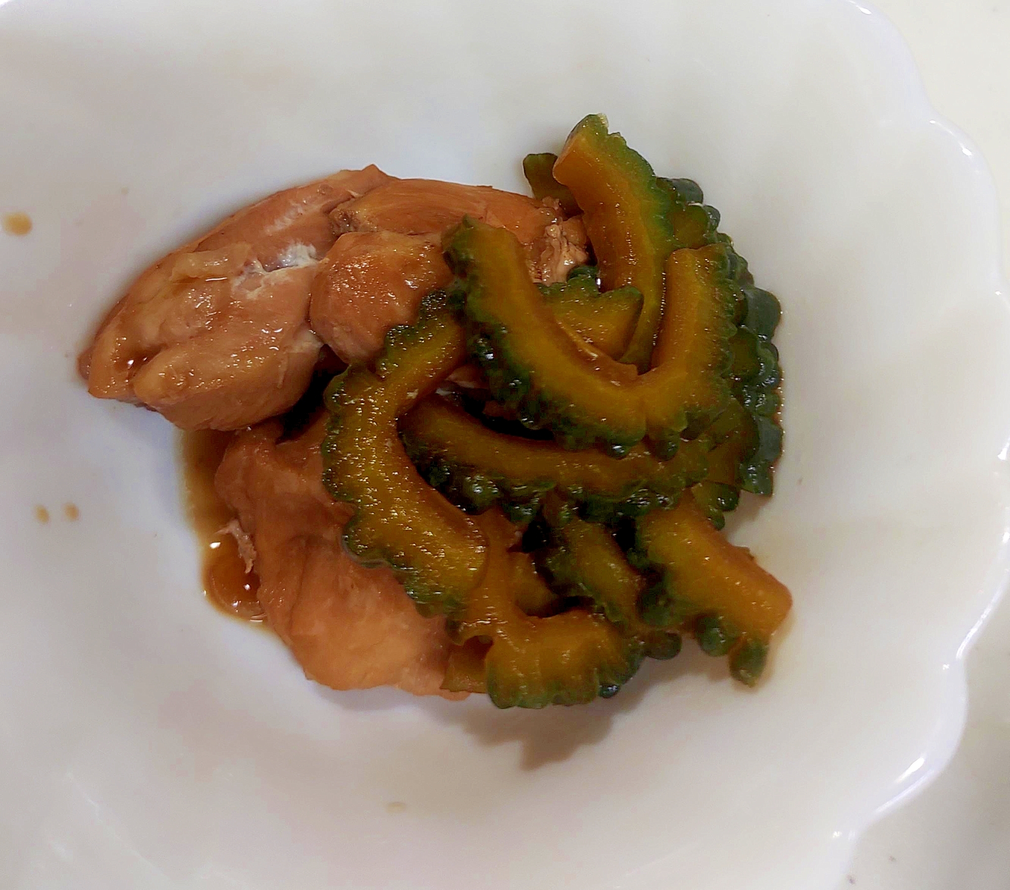 鶏肉とゴーヤーのはちみつ煮