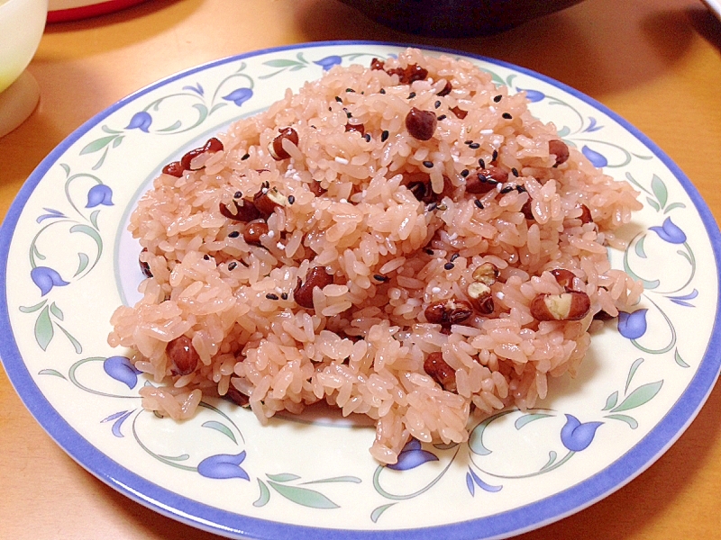 圧力鍋で時短赤飯(￣^￣)ゞ