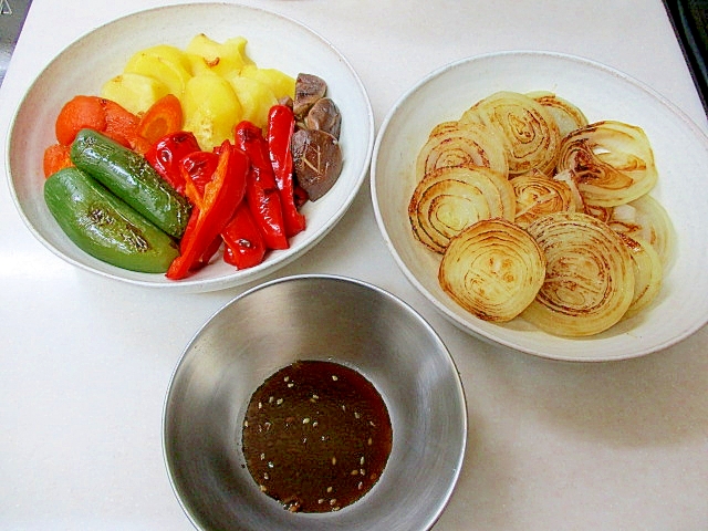 ＊おうちでバーベキュー風♪野菜焼き＊