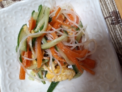 ハムと卵と野菜の春雨サラダ