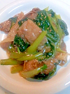 小松菜と豚肉の黒酢炒め