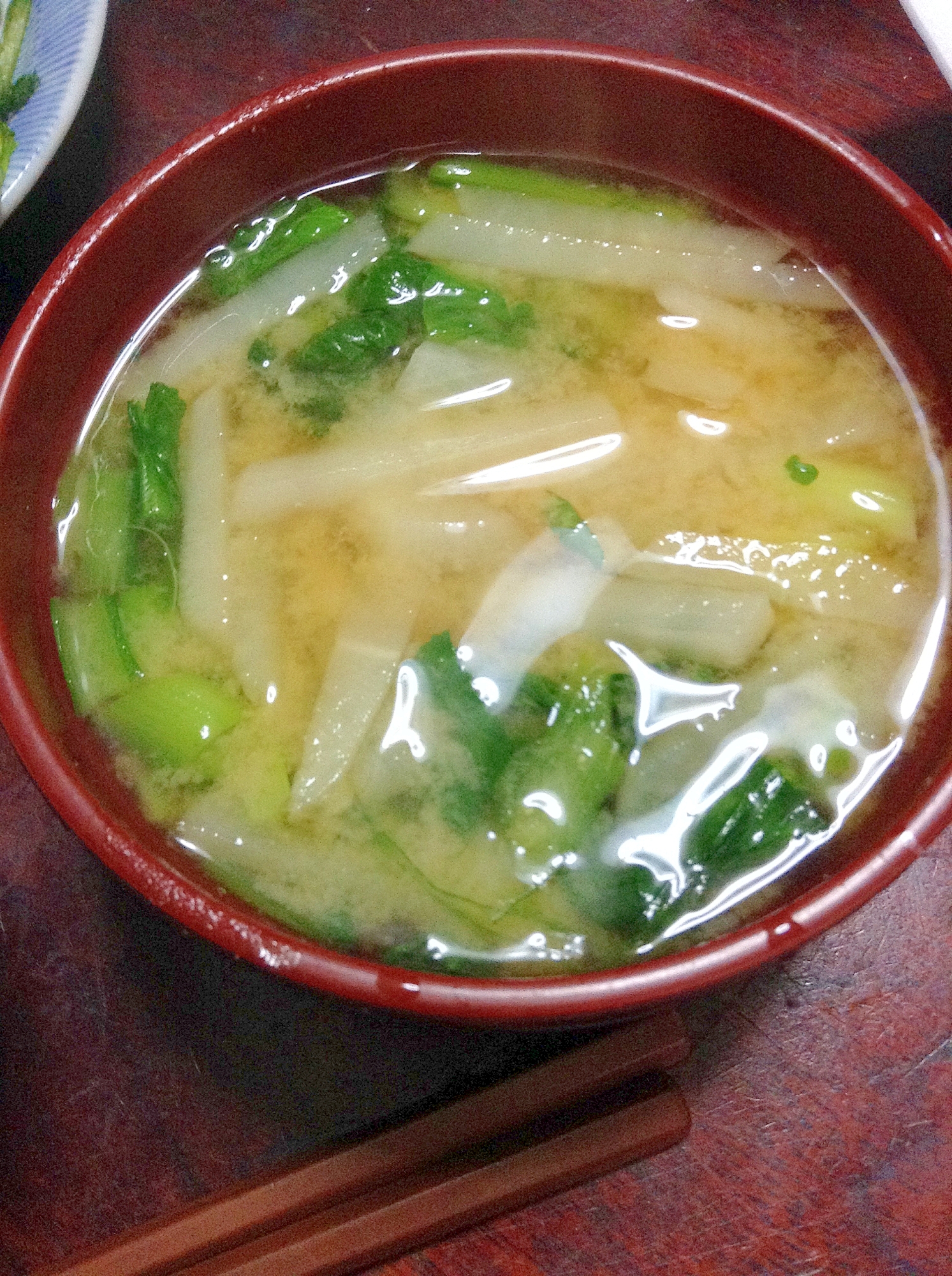 菊芋と大根と小松菜の味噌汁【味噌de腸活】