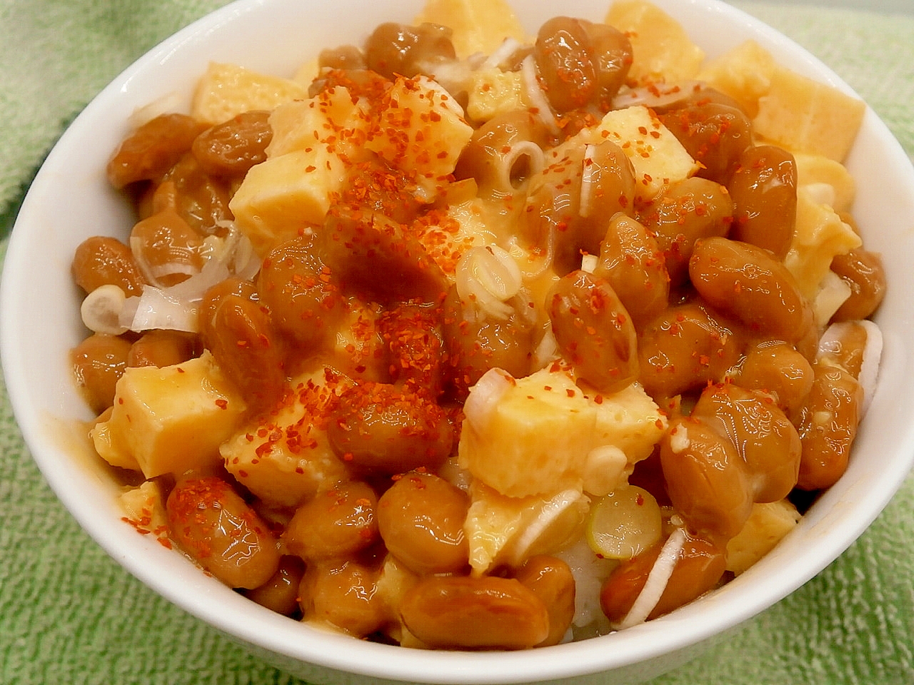 だし巻き卵入り納豆ご飯