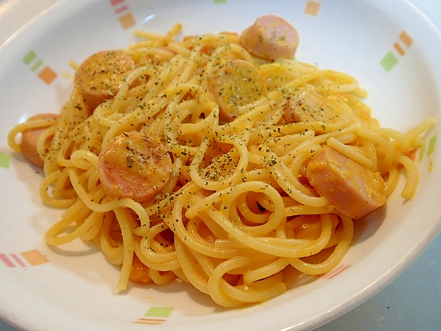 オレガノ香る 魚肉ソーセージと南瓜のミルクパスタ レシピ 作り方 By ぷ みぃまま 楽天レシピ