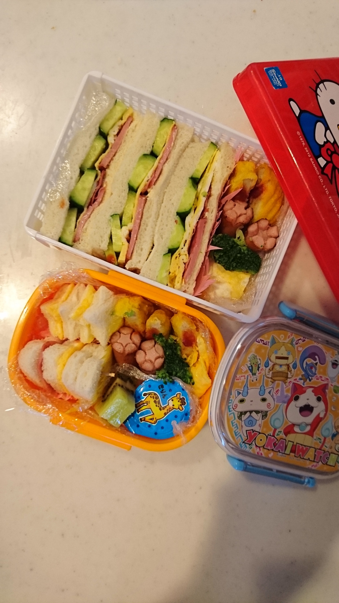 簡単☆幼稚園お弁当サンドウィッチ☆年長、年少3