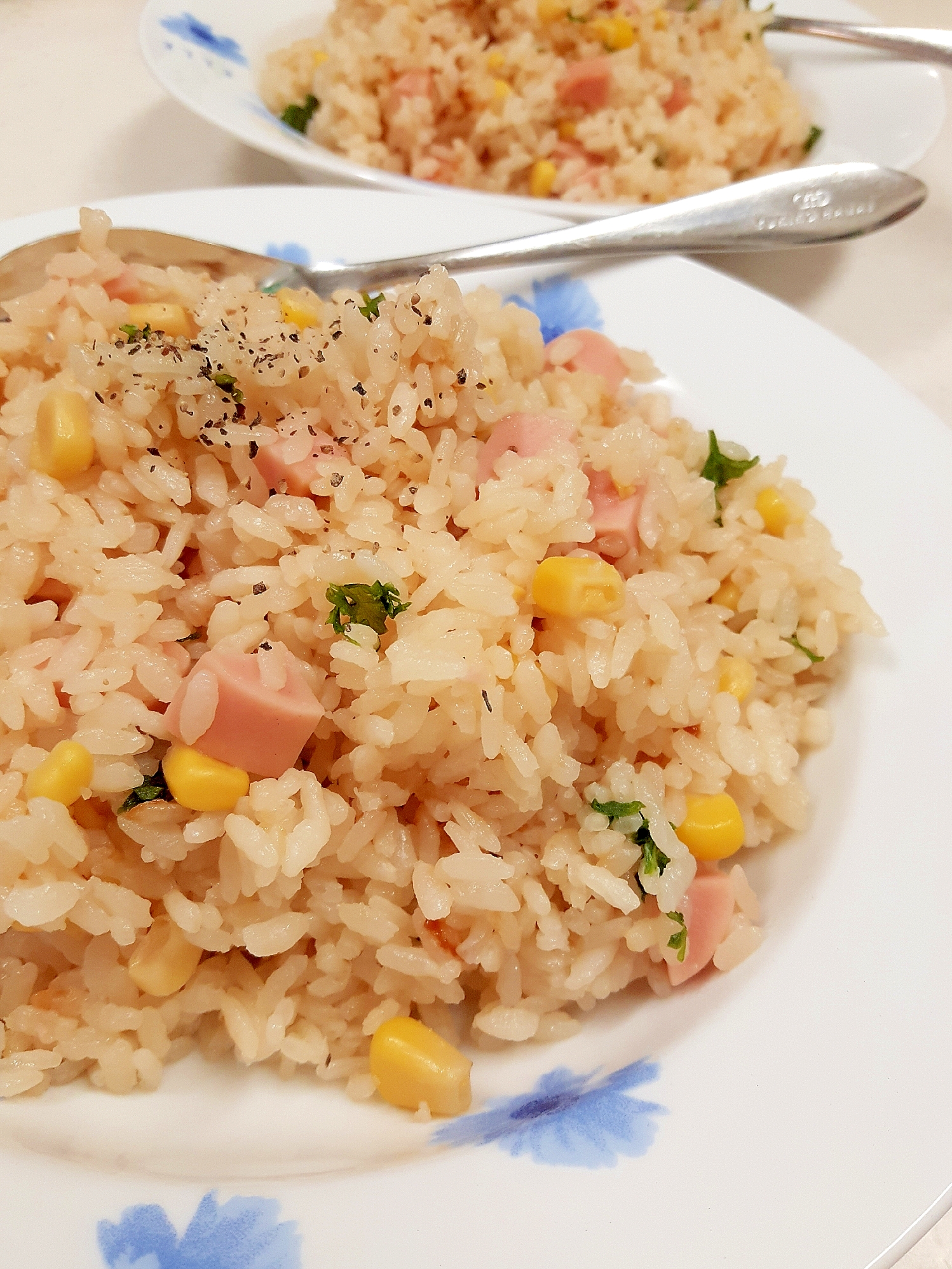 めんつゆで！魚肉ソーセージとコーンの炊き込みご飯♪