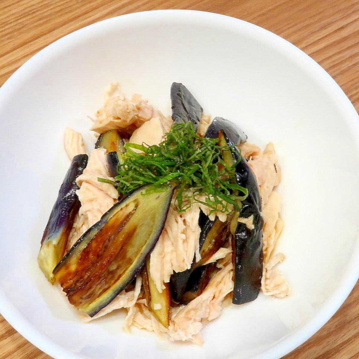 なすと鶏ささみのポン酢和え☆青じそを添えて レシピ・作り方 by si