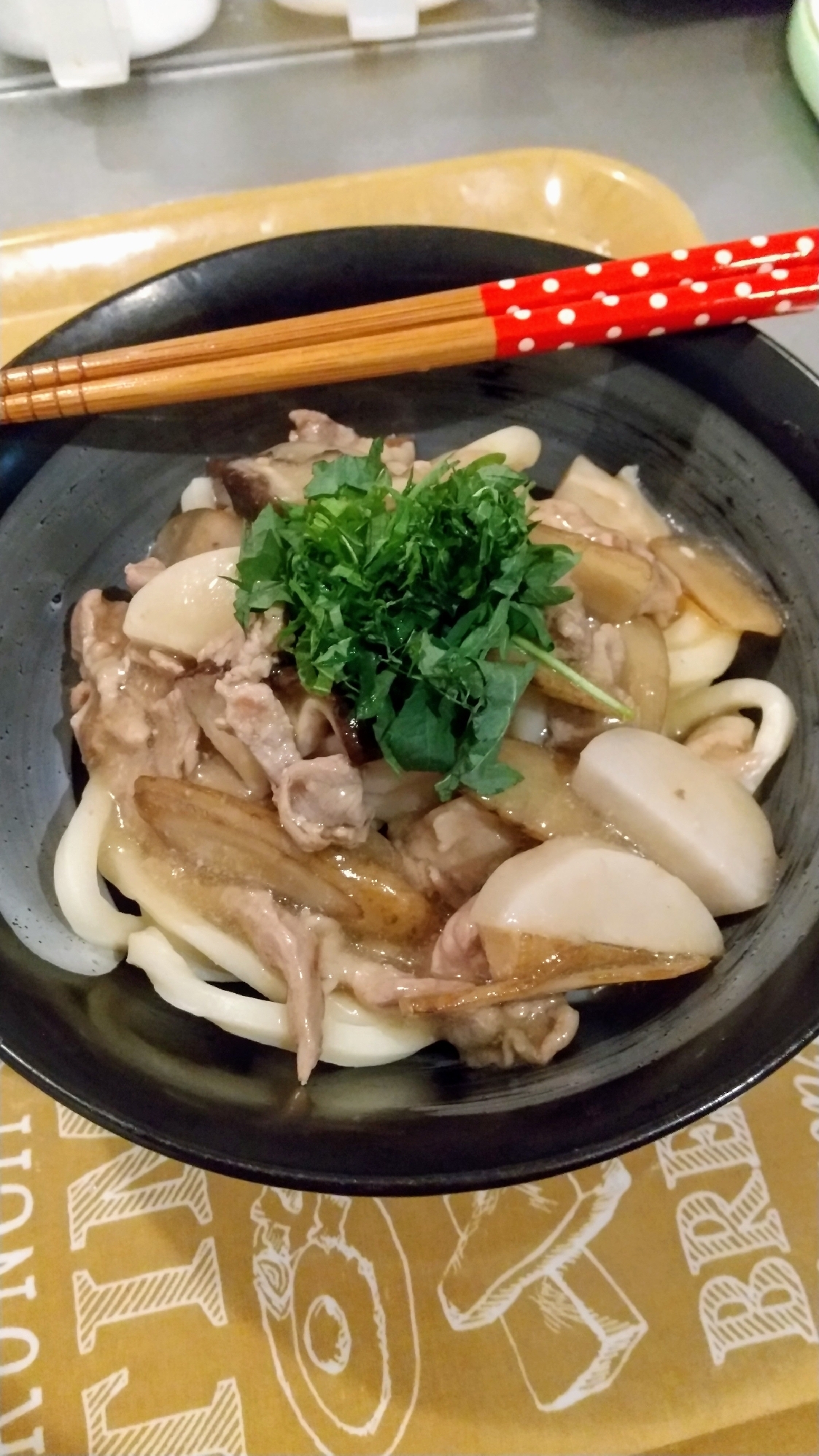 根菜のコンソメあんかけうどん(^^)d