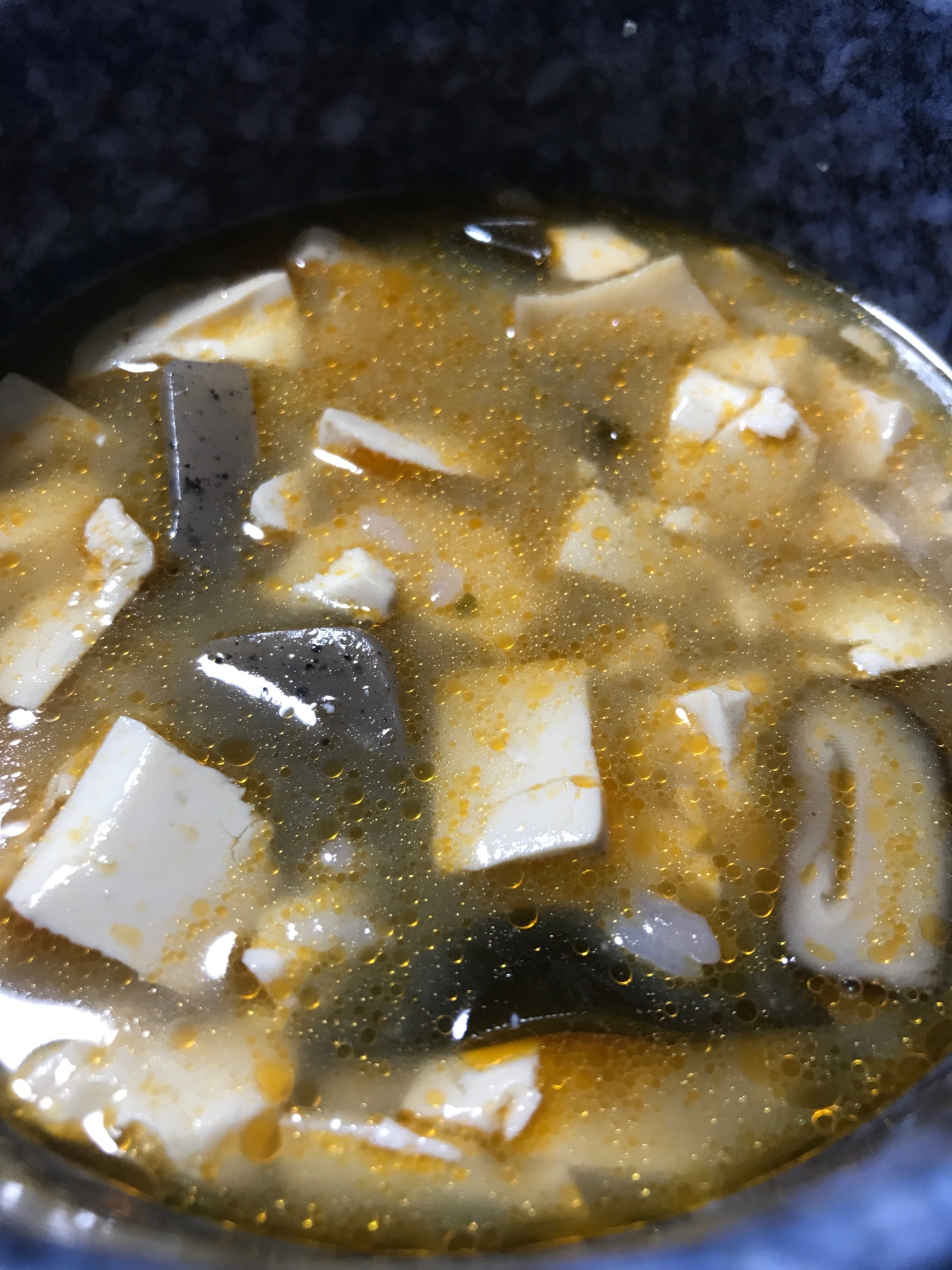 温まるキノコ、豆腐の雑炊
