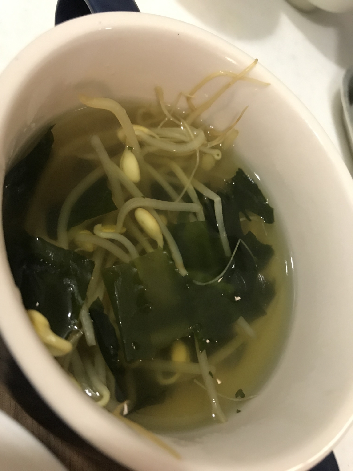 豆もやしとわかめの中華風スープ♡