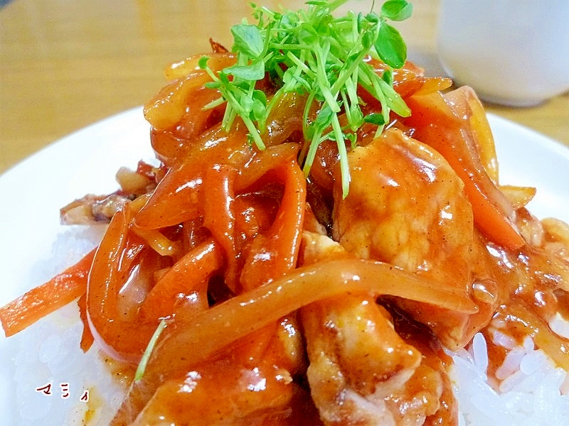 洋食屋さんの様なオシャレな酢豚丼 レシピ 作り方 By マミイ4068 楽天レシピ