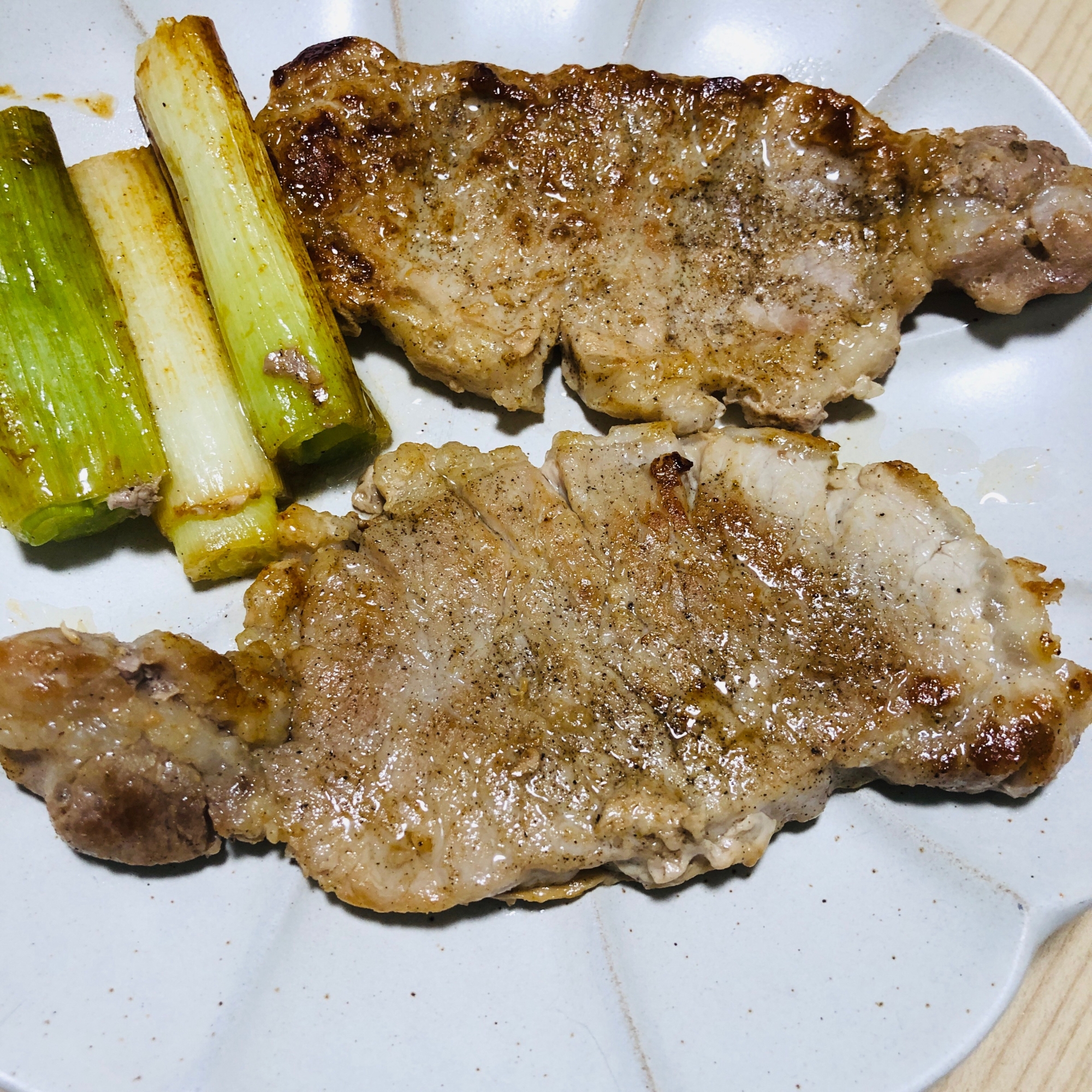 長ネギと豚肉のステーキ