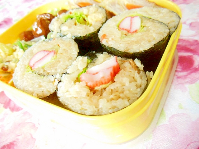 ❤とり釜飯＋カニかま＋菜っぱのマヨ巻き寿司❤