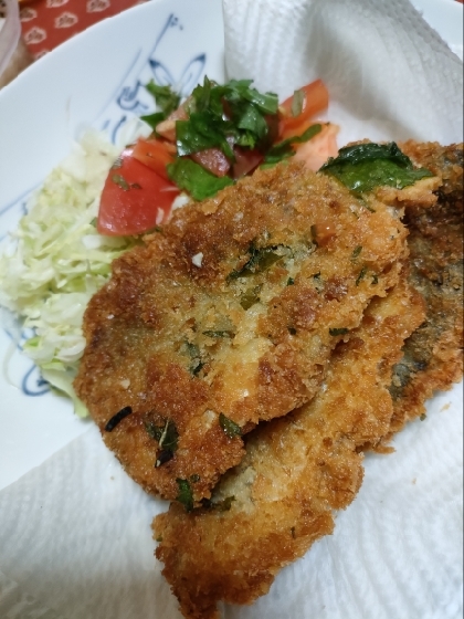 簡単！あじの大葉パン粉焼き♪カリふわ食感