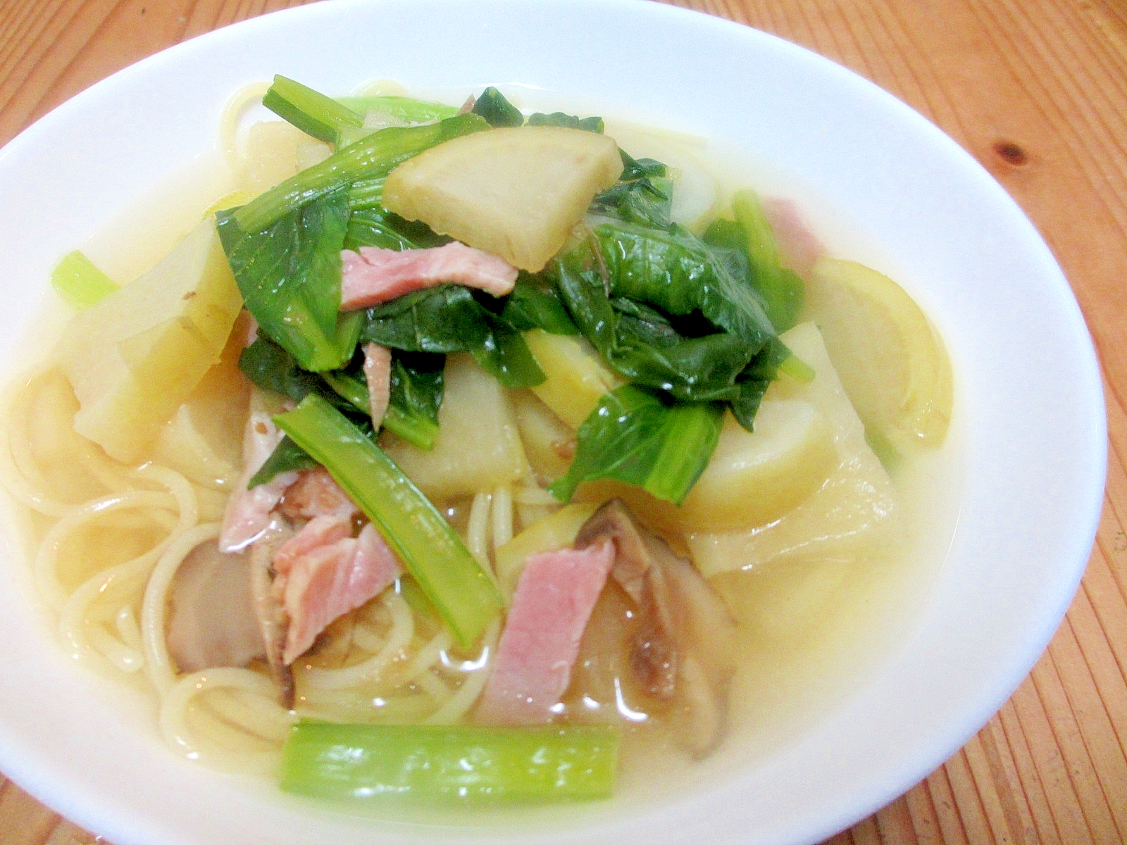 大根と小松菜のスープパスタ レシピ 作り方 By Mococo05 楽天レシピ