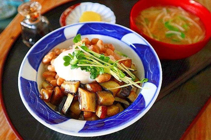 秋茄子なっとう丼