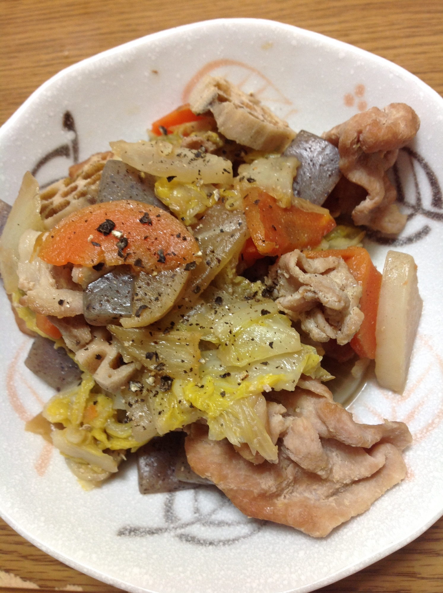 豚肉と白菜の煮物 黒胡椒風味