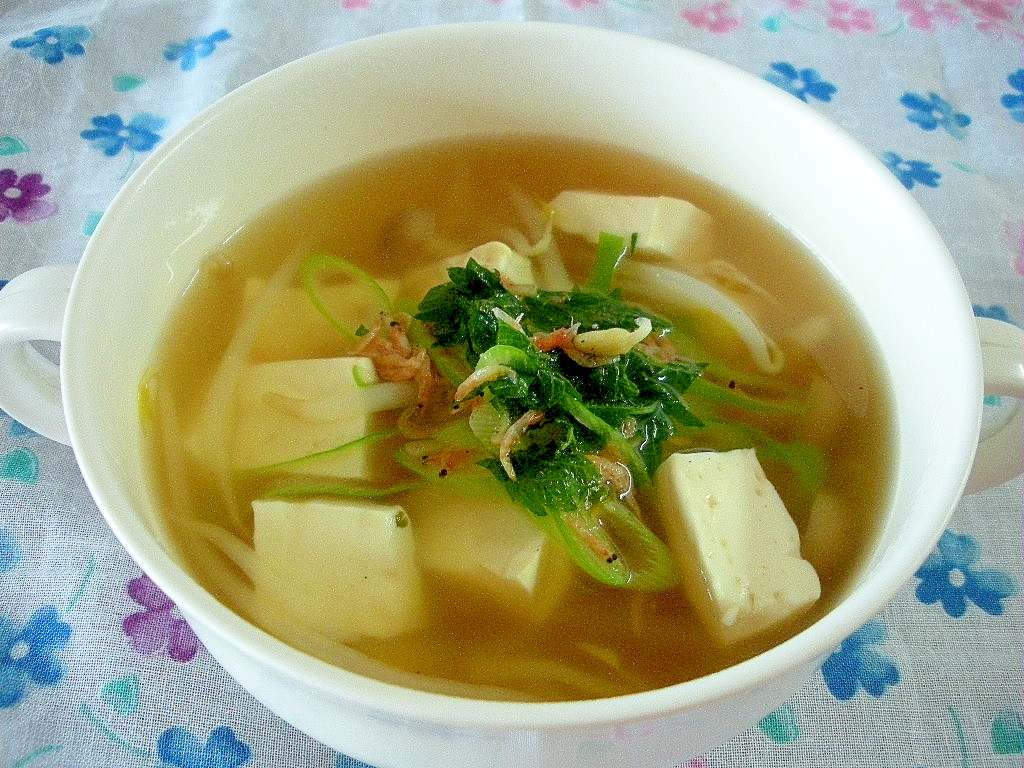 豆腐ともやしのコンソメスープ